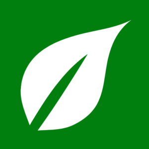 The Reforest group's main logo of a white leaf icon pointing north-east on a green background.